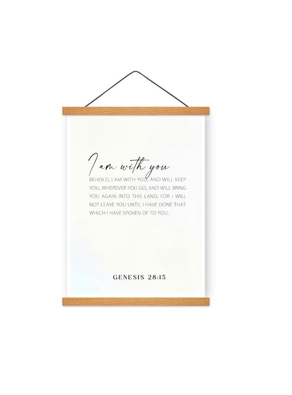 Genesis 28:15 Bible Verse Framed Wood Sign / Home Decor / Modern Decor / Jesus Signs / Faith Based Decor / Christian Home Decor