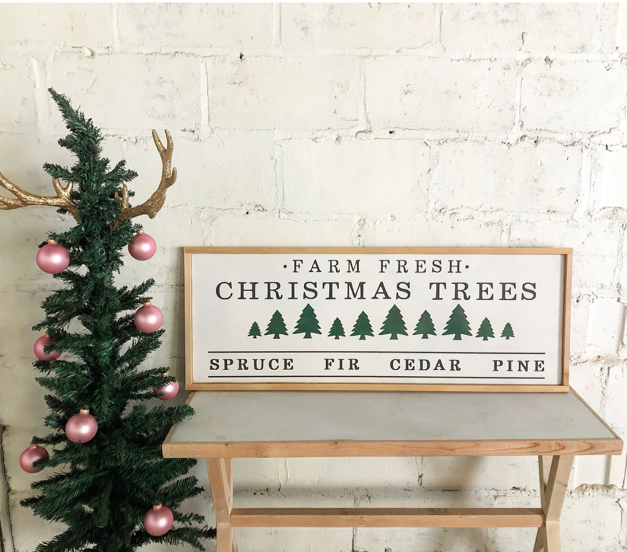 Farm fresh Christmas trees framed quote sign / Christmas decor ...