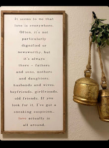 It seems to me love is everywhere framed wall hanging - Salted Words, LLC