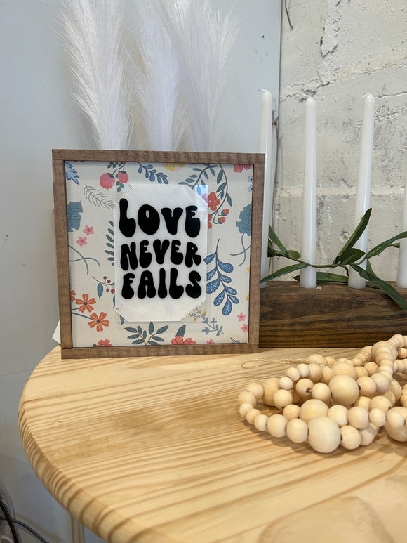 Love never fails modern farmhouse sign / Modern Home decor / Christian art - Salted Words, LLC
