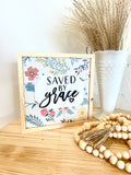 Saved by Grace modern farmhouse sign / Modern Home decor / Christian art - Salted Words, LLC
