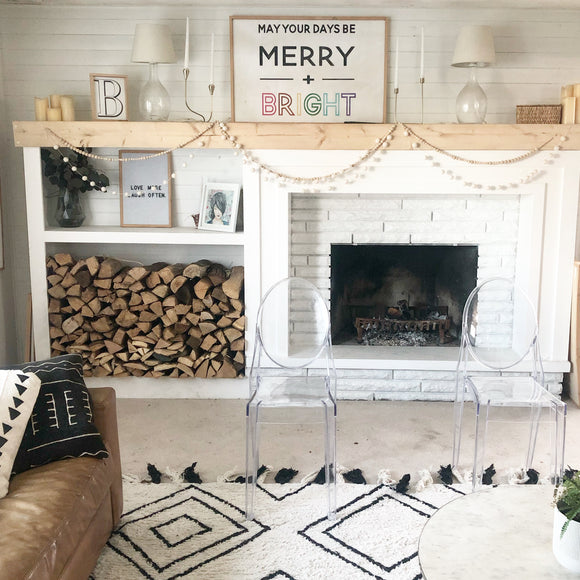 May your days be merry and bright white/black/natural - Salted Words, LLC