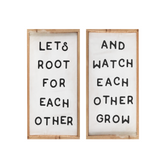Let's Root For eachother large wall art wood signs