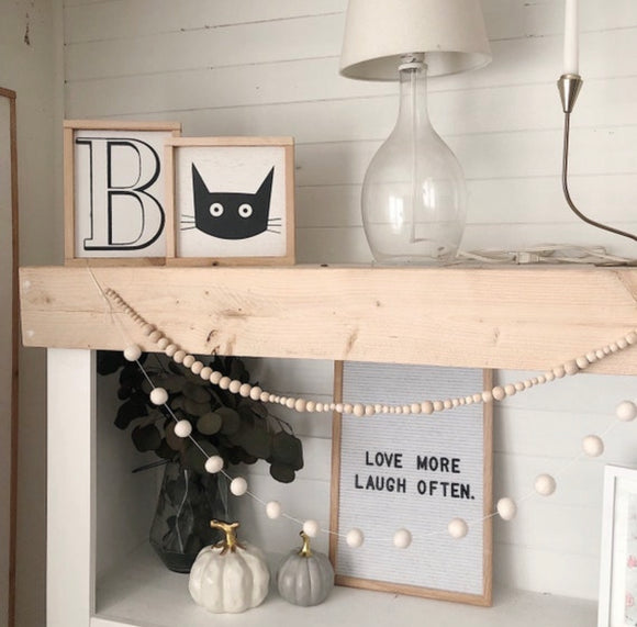 Cat silhouette wooden sign / Farmhouse Halloween Sign / Fall Wall decor / Modern farmhouse  / mini sign / tiered tray sign cat lover - Salted Words, LLC