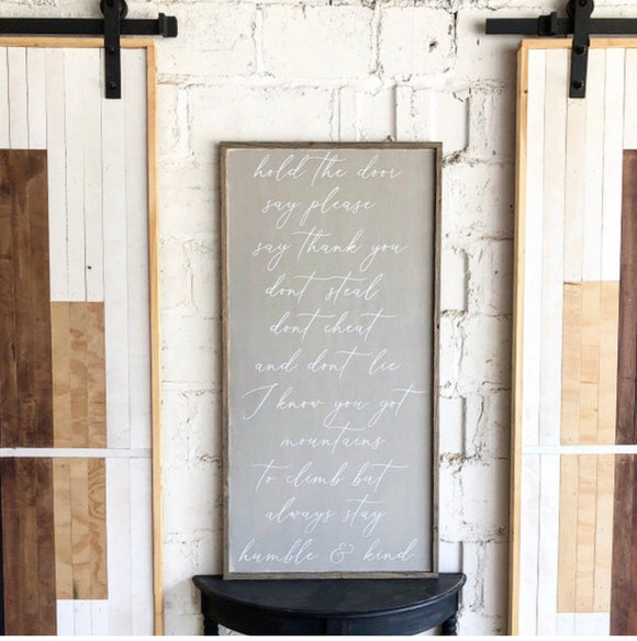 Humble and kind…art interior decoration wood sign - Salted Words, LLC