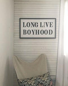 Long live boyhood white/black/black - Salted Words, LLC
