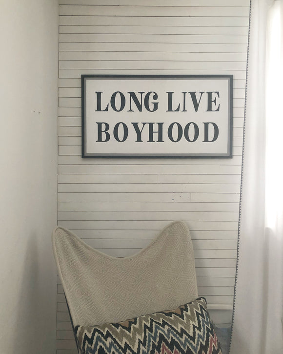 Long live boyhood white/black/black - Salted Words, LLC