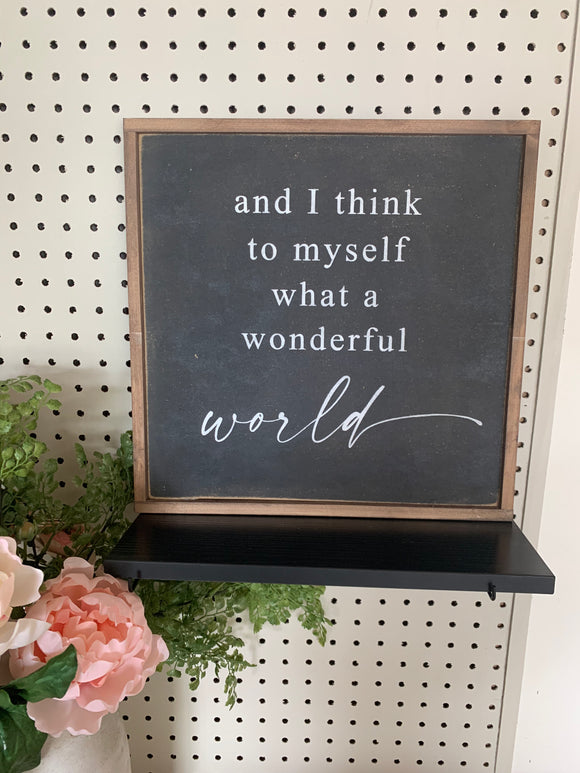 And I think to myself framed wood sign modern room decor - Salted Words, LLC