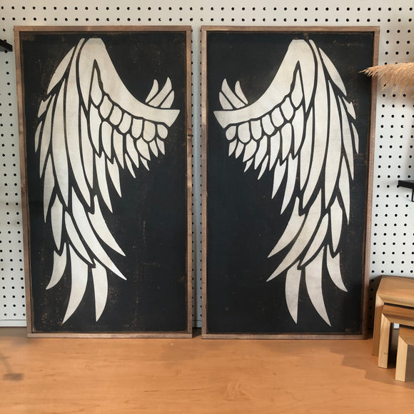 Set of 2 Angel Wings wood signs / Wings Wall Decor/ Living room or bedroom wall decoration decor signs / wall hanging - Salted Words, LLC