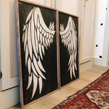 Set of 2 Angel Wings wood signs / Wings Wall Decor/ Living room or bedroom wall decoration decor signs / wall hanging - Salted Words, LLC